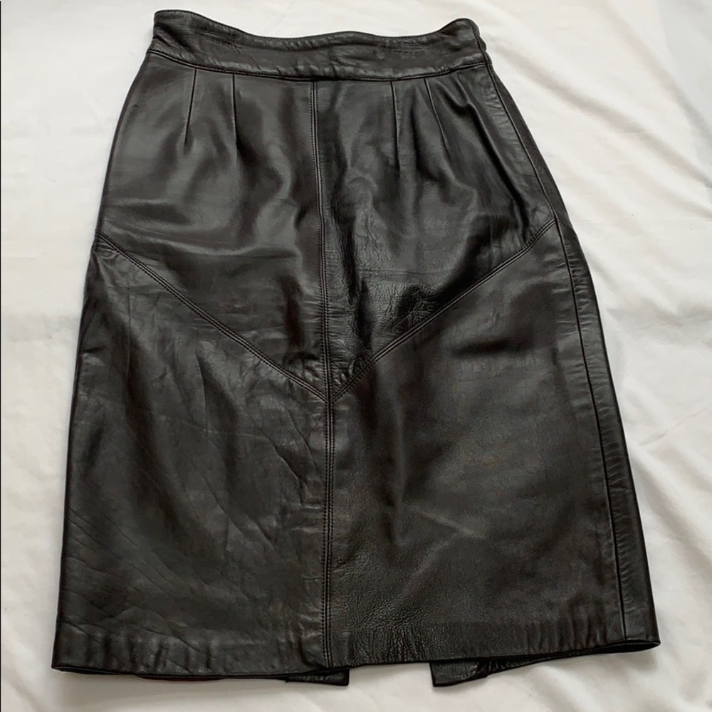 St. Gillian Brown Soft Leather Pencil Skirt Sz. 4
